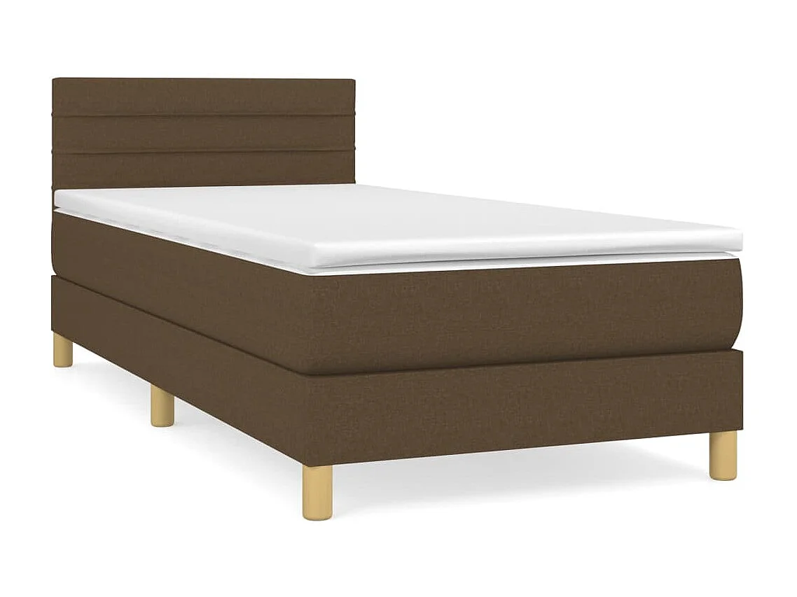 Ensemble complet boxspring - 90x200 cm + sommier tapissier + matelas Marron foncé SRGW11908