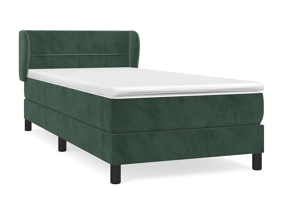 Boxspringbett mit Matratze,Bett für Schlafzimmer Dunkelgrün 90x200 cm Samt -CFW78474