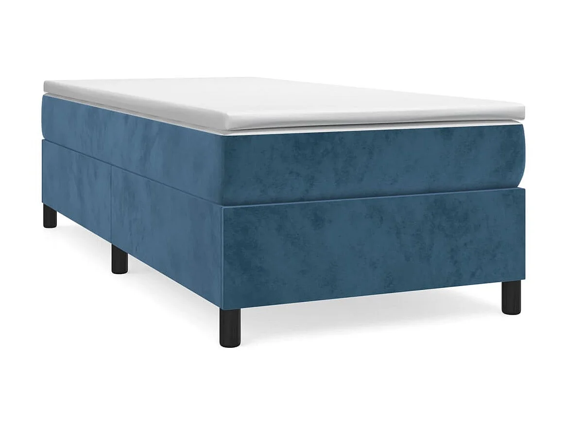 Ensemble complet boxspring - 90x190 cm + sommier tapissier + matelas Bleu foncé SRGW95782