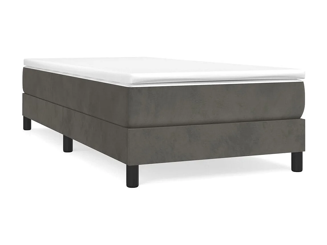 Conjunto Boxspring - 80x200 cm + Somieres + colchón terciopelo gris oscuro ES36200