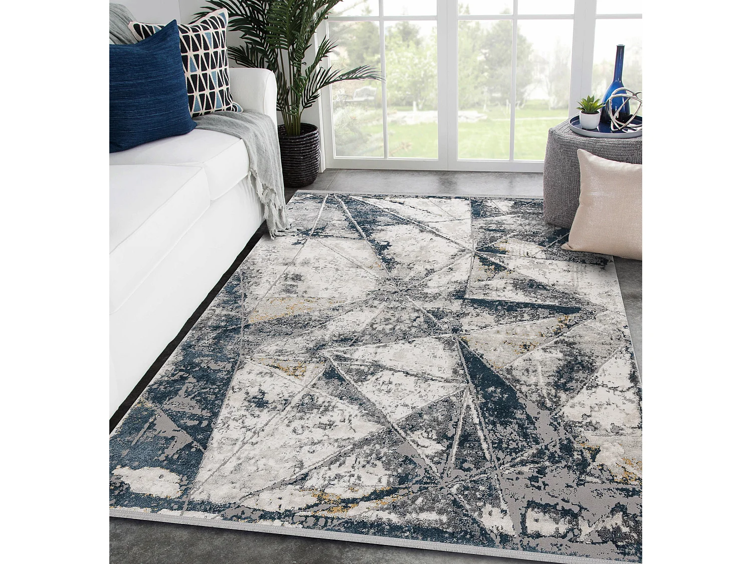 Tapis TULS structural, franges 51326 moderne, Géométrique, mosaïque 120x170 cm