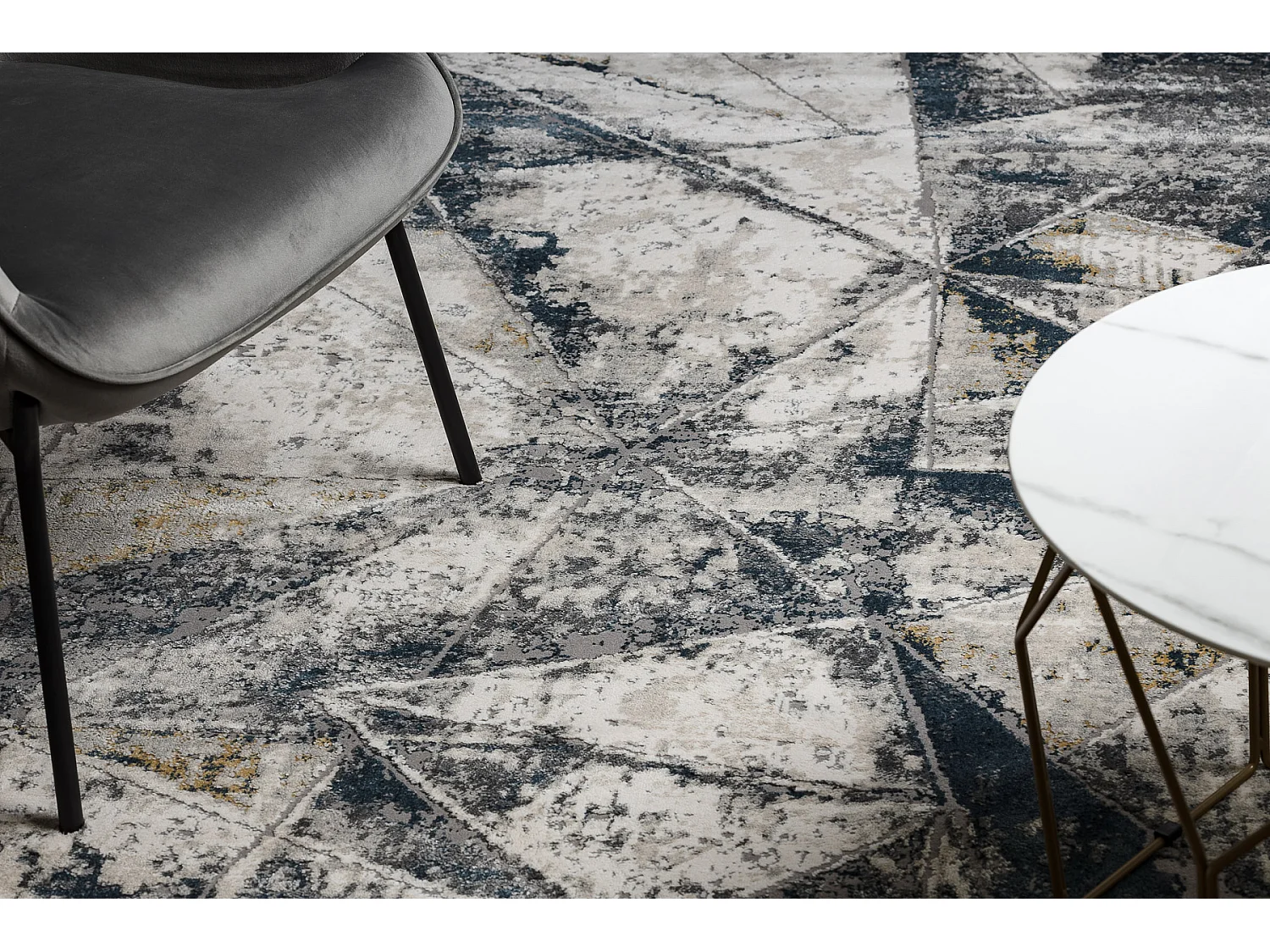 Tapis TULS structural, franges 51326 moderne, Géométrique, mosaïque 120x170 cm