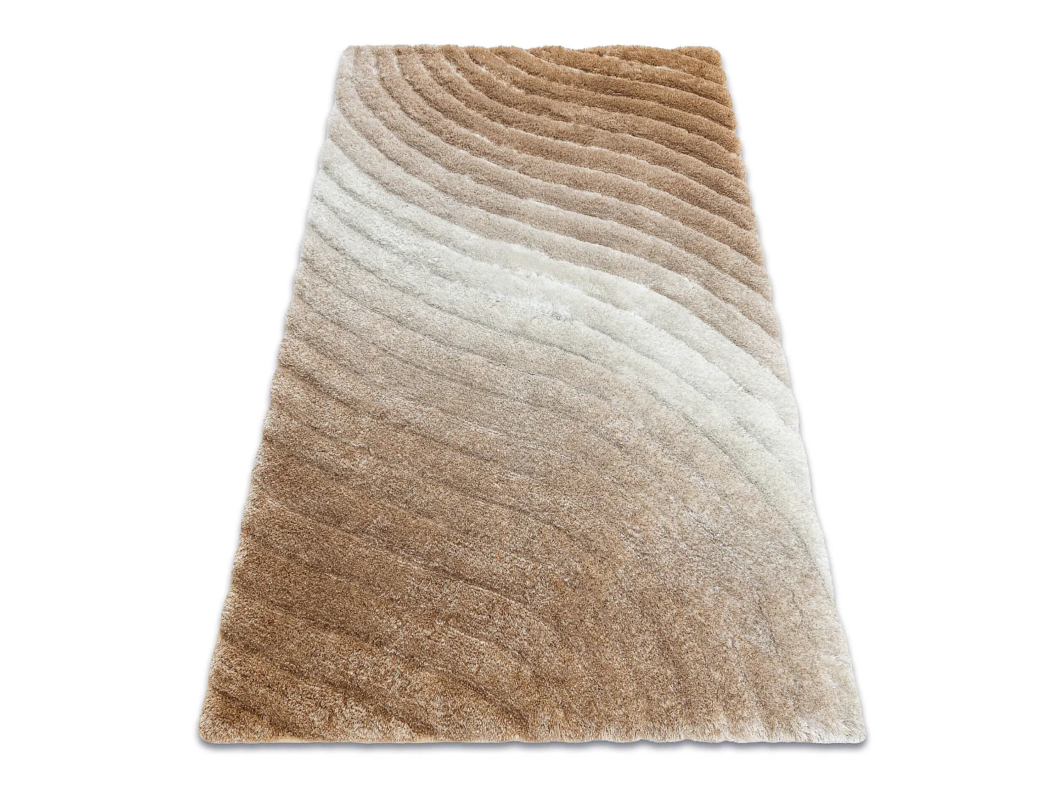Tapijt shaggy FLIM 006-B5 modern, Golven - Structureel, beige 80x150 cm