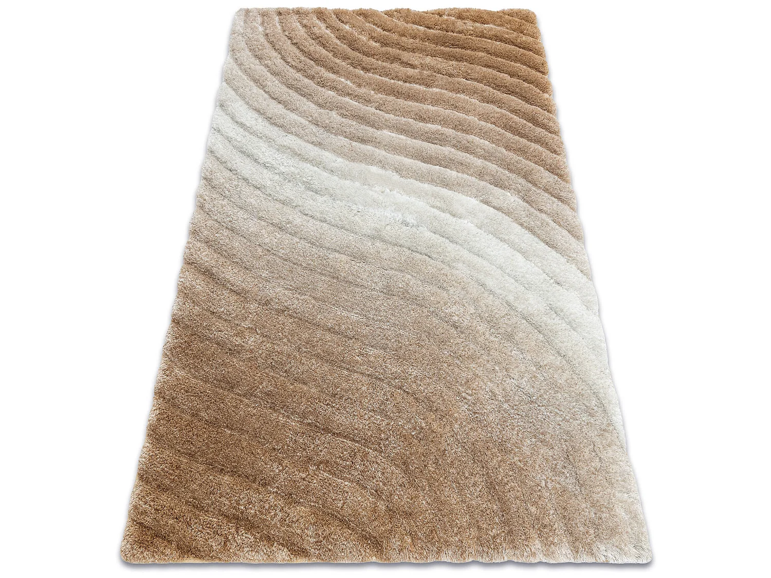 Tapijt shaggy FLIM 006-B5 modern, Golven - Structureel, beige 80x150 cm
