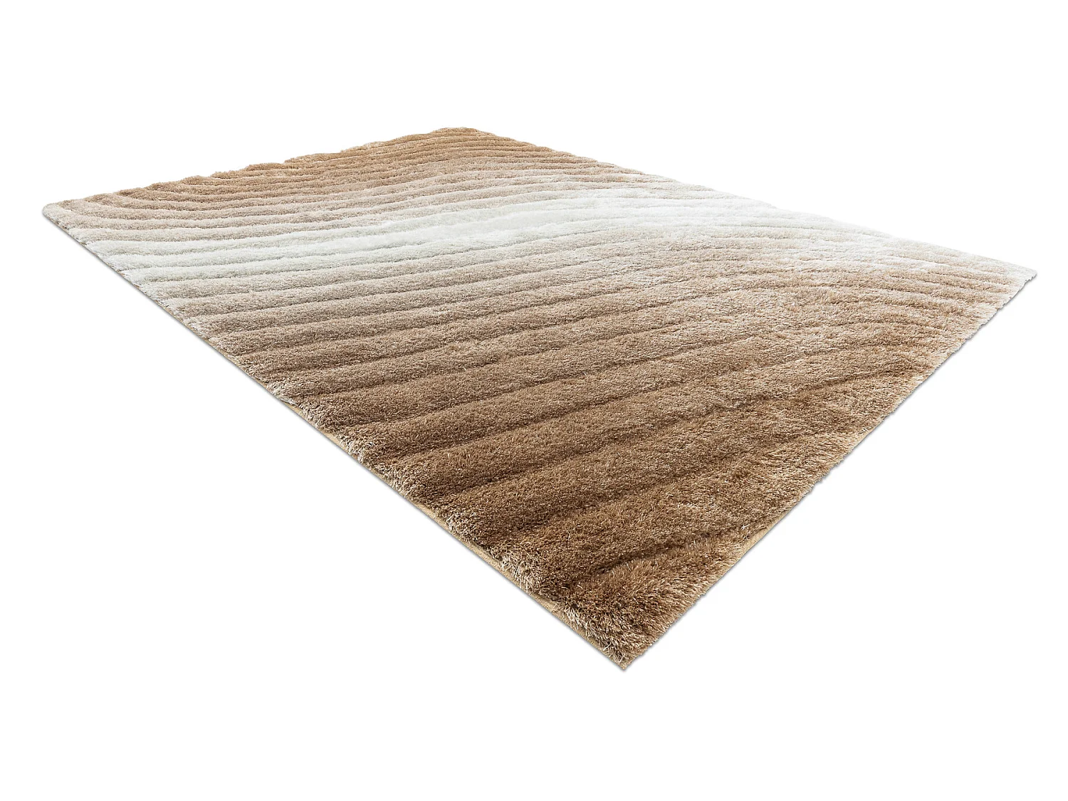 Tapijt shaggy FLIM 006-B5 modern, Golven - Structureel, beige 80x150 cm