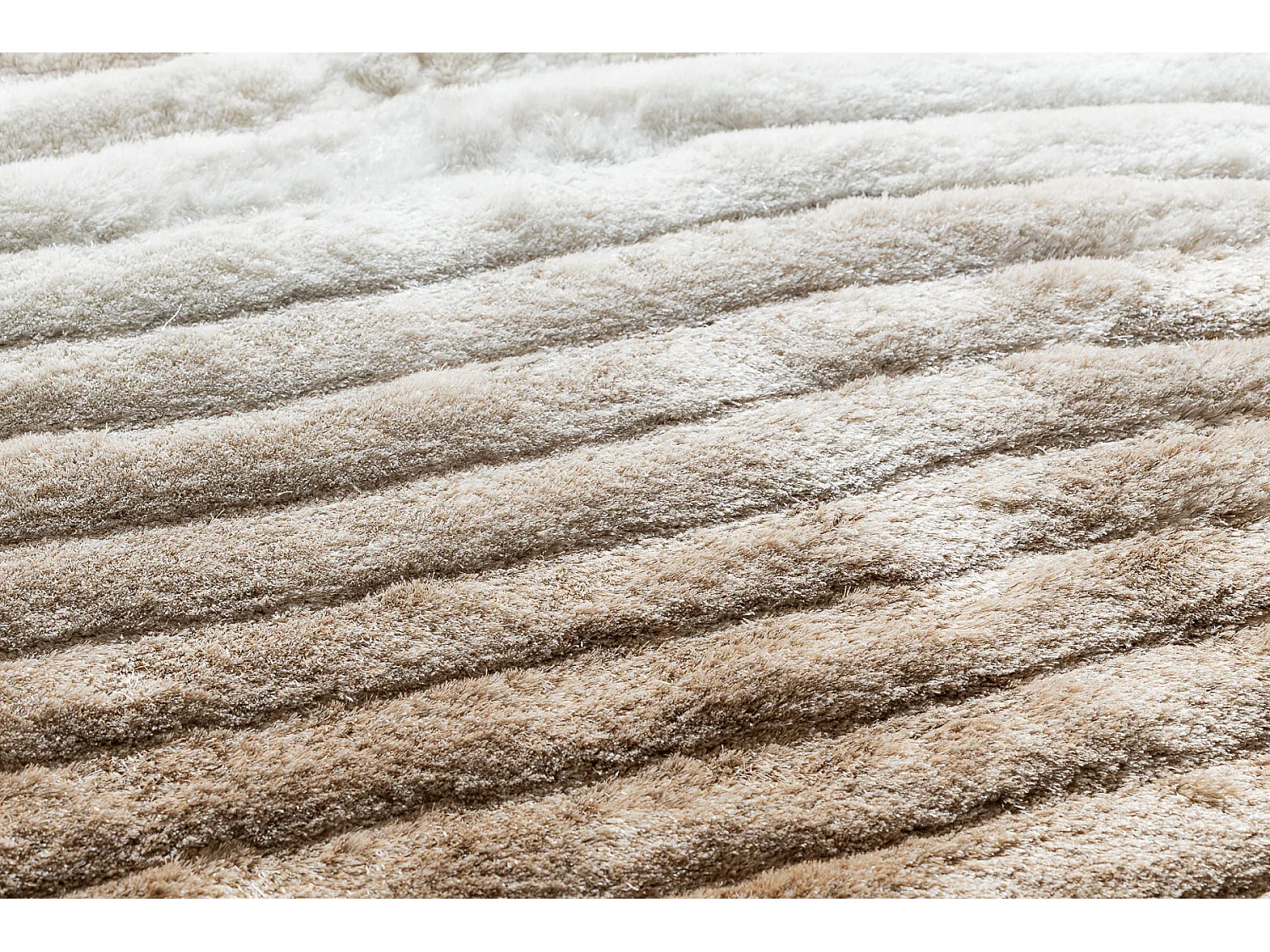 Tapijt shaggy FLIM 006-B5 modern, Golven - Structureel, beige 80x150 cm