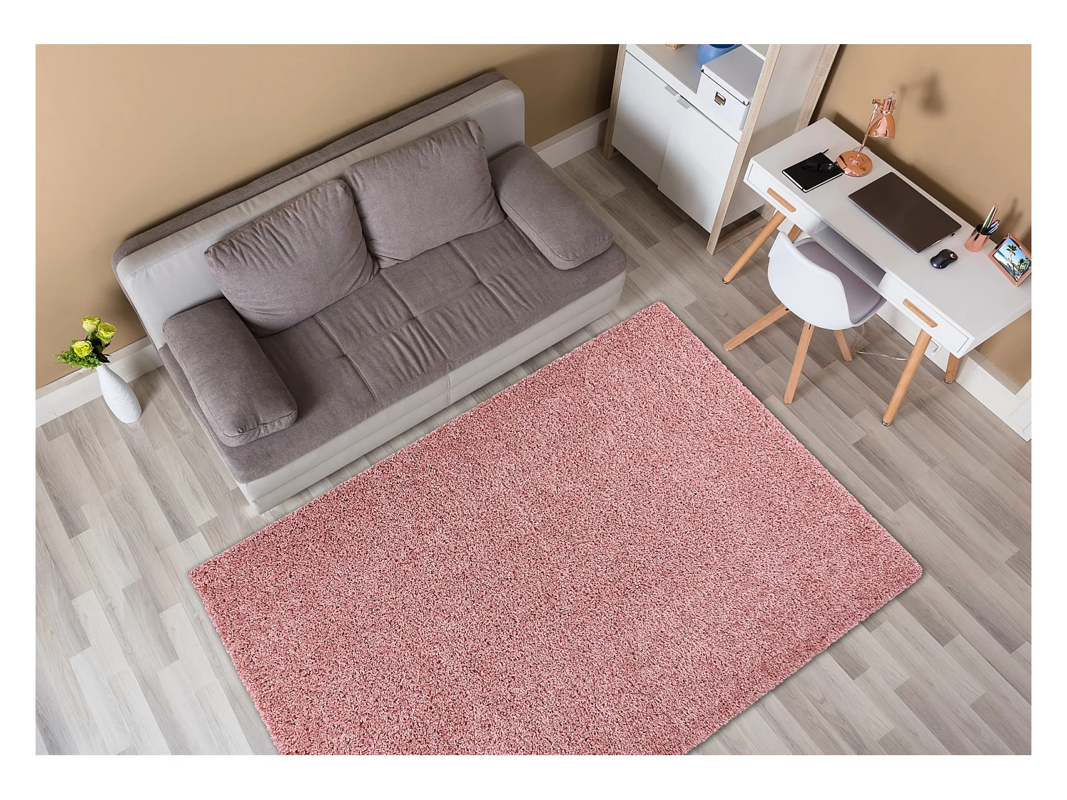 Tapis SOFFI shaggy 5cm rose 200x290 cm