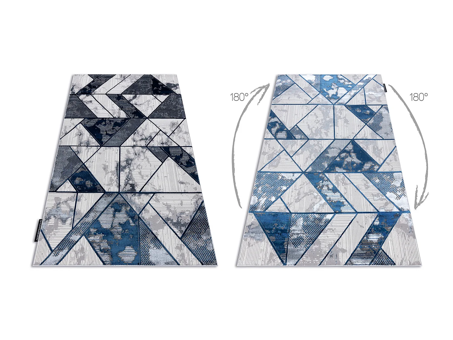 Tapis DE LUXE moderne 632 Géométrique - Structural crème / bleu fon 140x190 cm