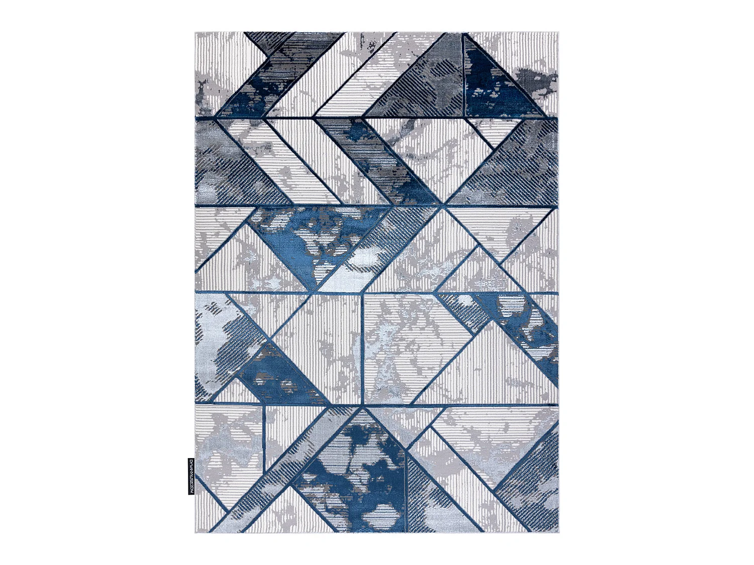 Tapis DE LUXE moderne 632 Géométrique - Structural crème / bleu fon 140x190 cm