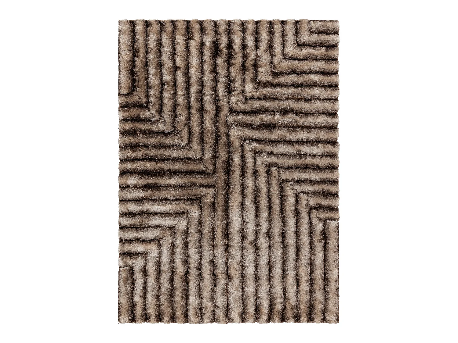 Tapijt shaggy FLIM 010-B7 modern, Labirynt - Structureel, bruin 80x150 cm