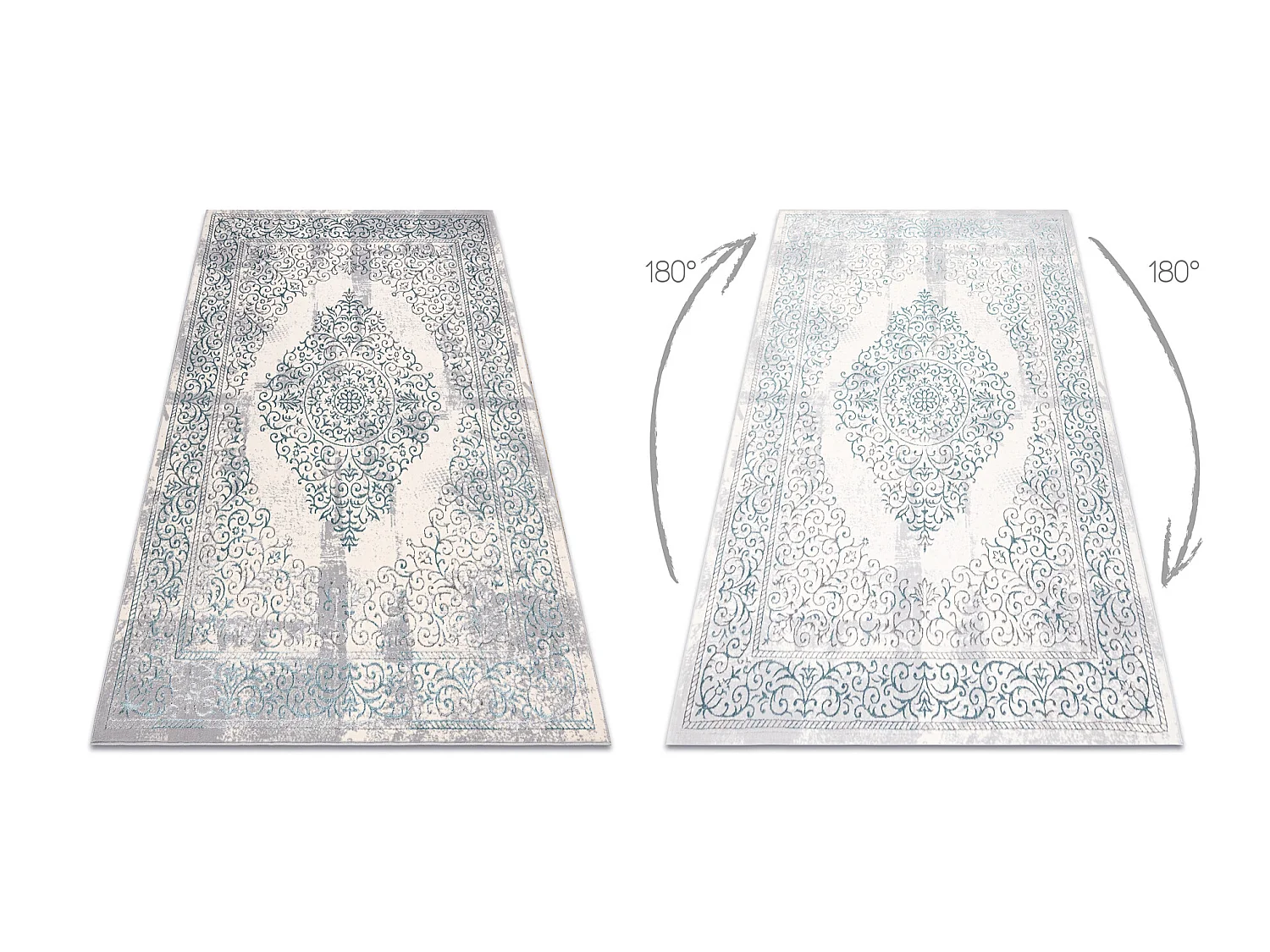 Tapis CORE W7161 Rosette Vintage - structurel, deux niveaux de molleto 140x190 cm
