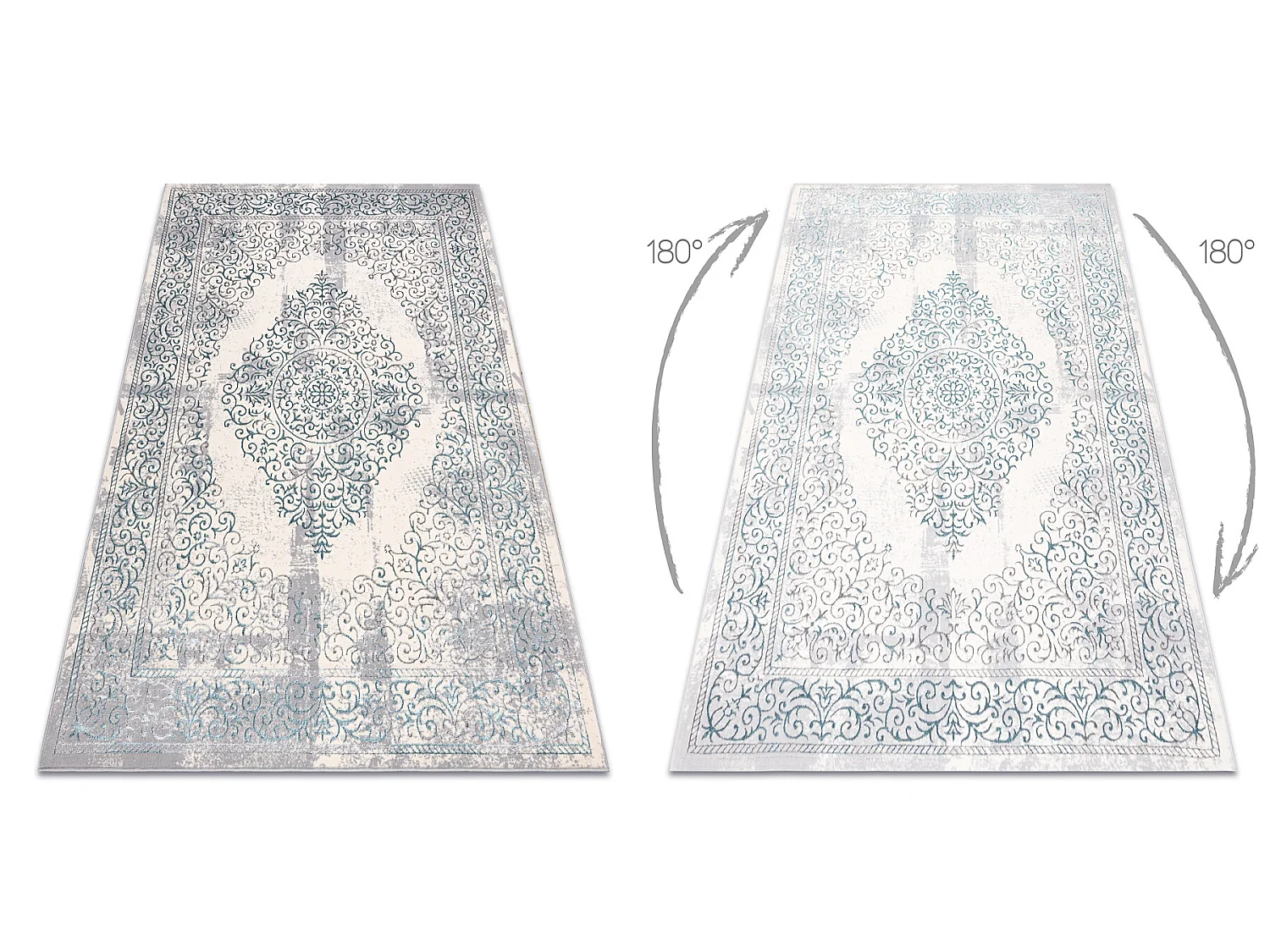 Tapis CORE W7161 Rosette Vintage - structurel, deux niveaux de molleto 140x190 cm