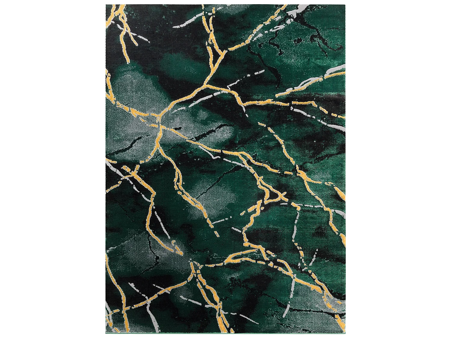 Tapis EMERALD exclusif 1018 glamour, élégant marbre bouteille verte  80x150 cm