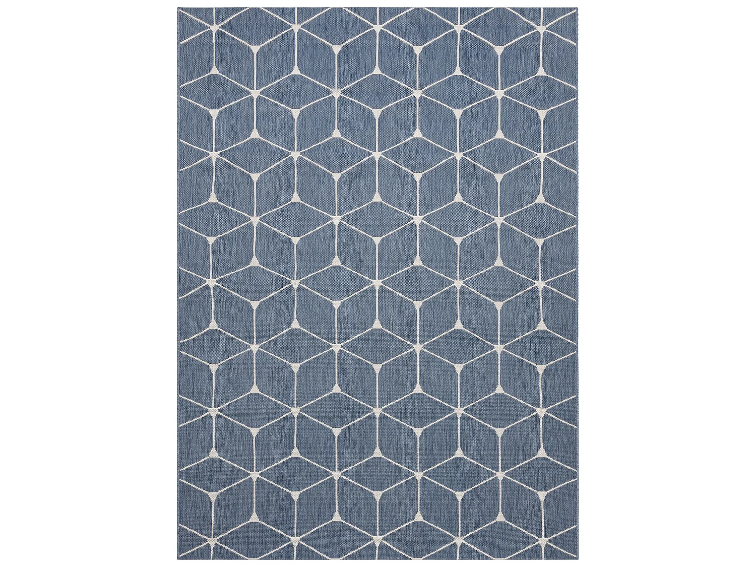 Tapis EN CORDE SIZAL FLAT 48721/591 CUBES 3D bleu 80x150 cm