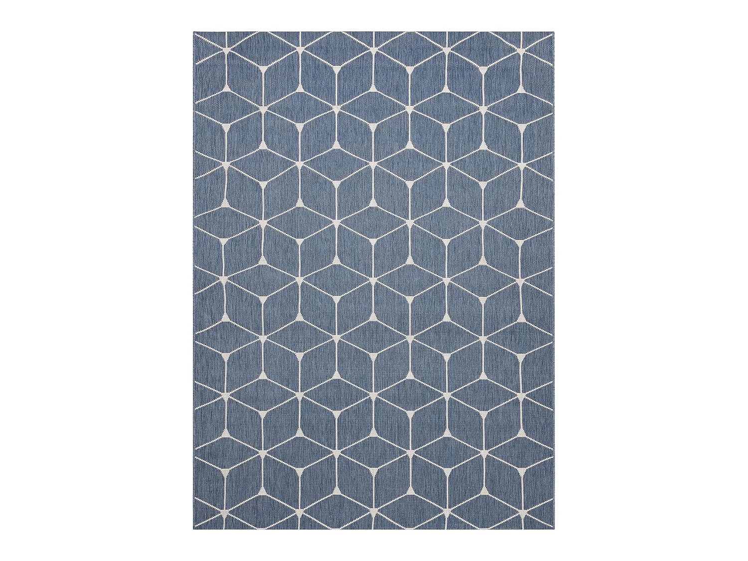 Sisal tapijt SISAL FLAT 48721/591 BLOKJES 3D blauw 80x150 cm