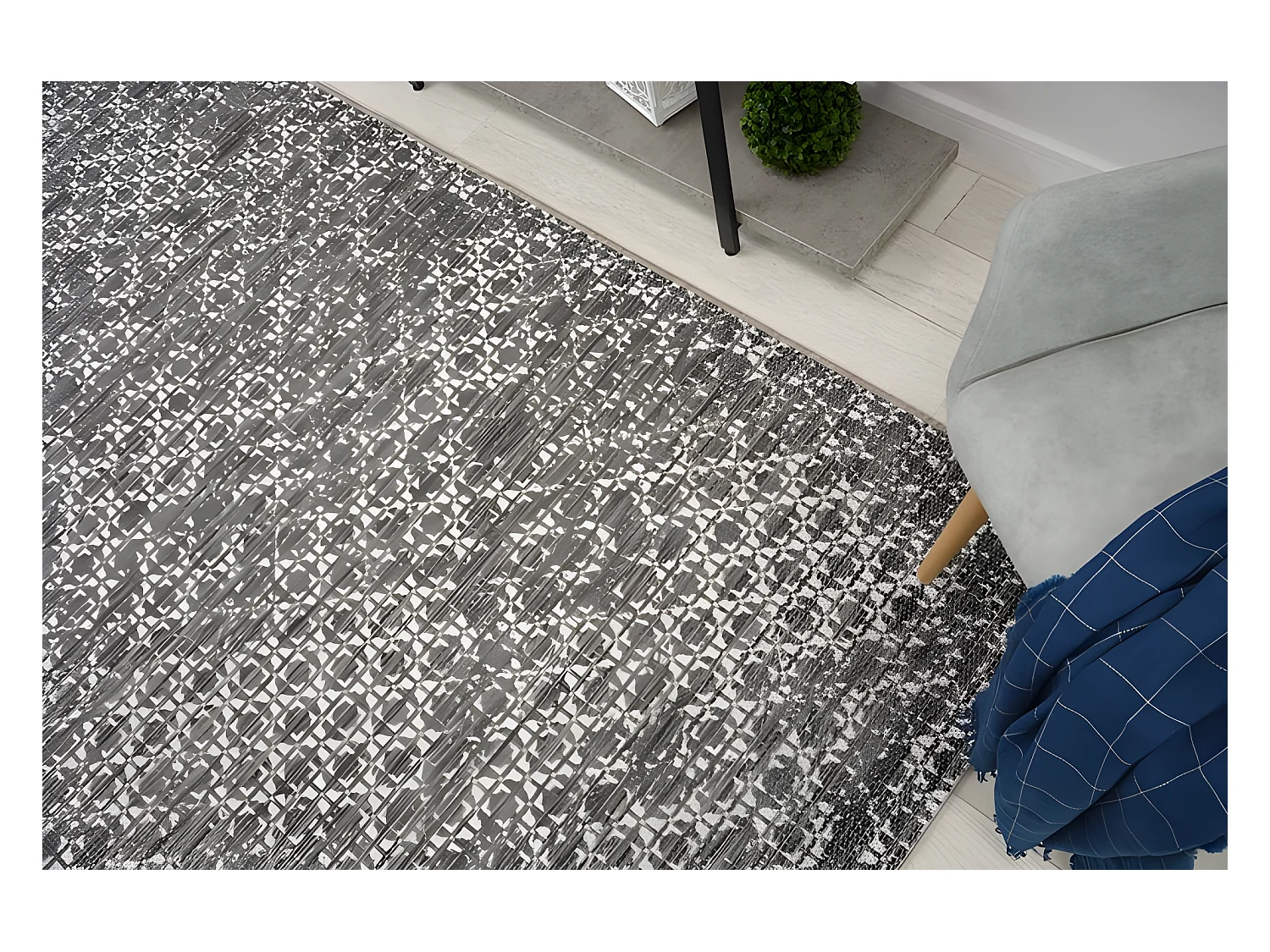 Tapis EN CORDE SIZAL LOFT 21145 BOHO ivoire/argentin/gris 160x230 cm