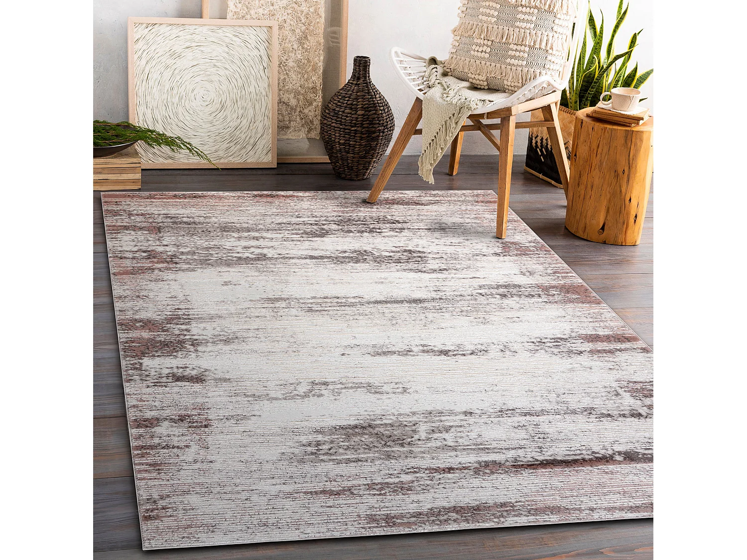 Tapijt CORE W9775 Kader, schaduw - structureel, twee lagen vlies, beig 120x170 cm