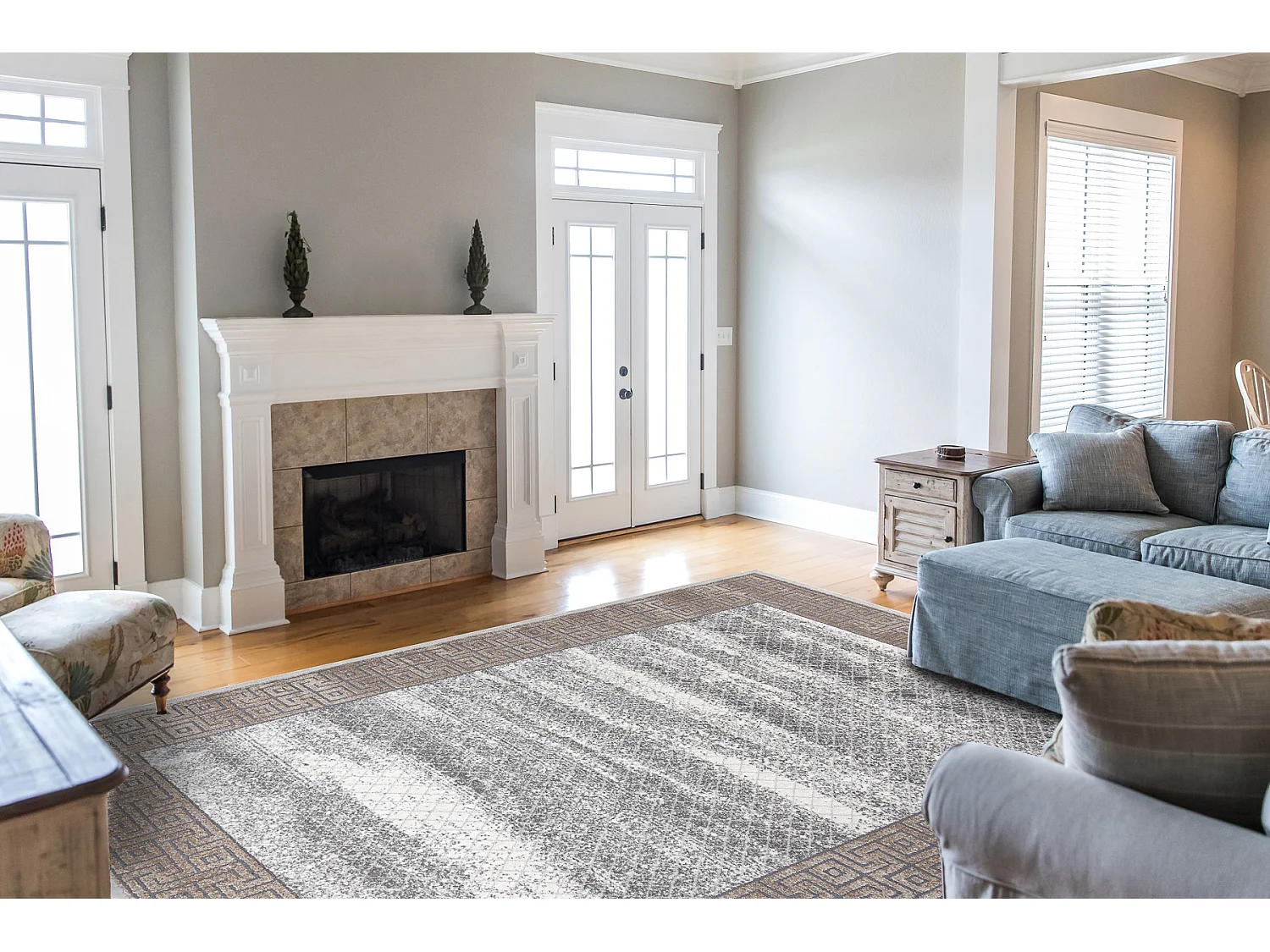 Tapijt NOBLE modern 1512 67 Kader, Grieks vintage gewreven - Structure 80x150 cm