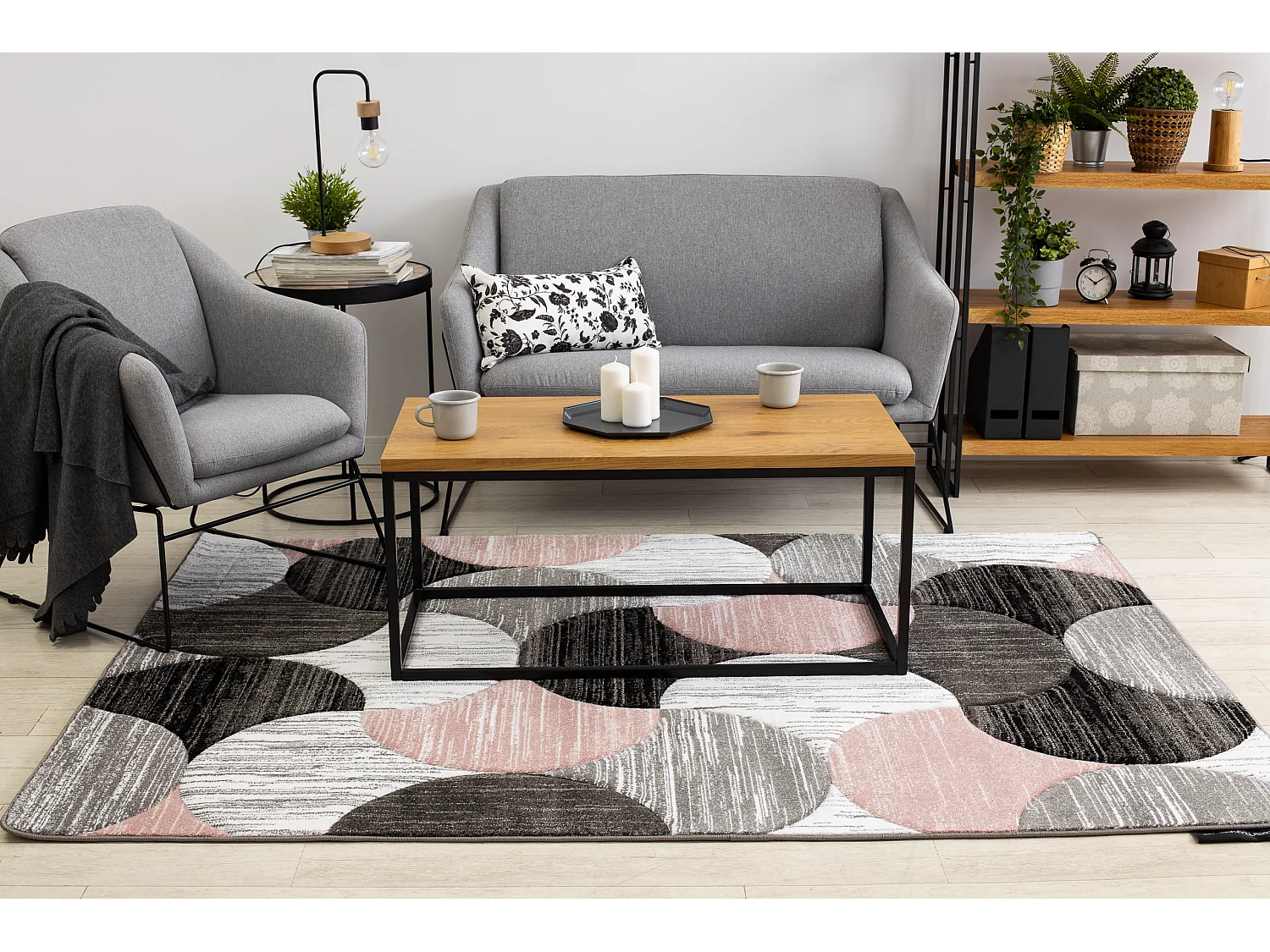 Tapijt ALTER Geo Schelpen rozekleuring 80x150 cm