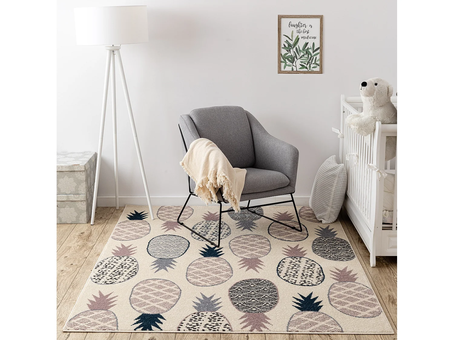 Teppich HEOS 78464 creme / rosa / blau / grau ANANAS 120x170 cm