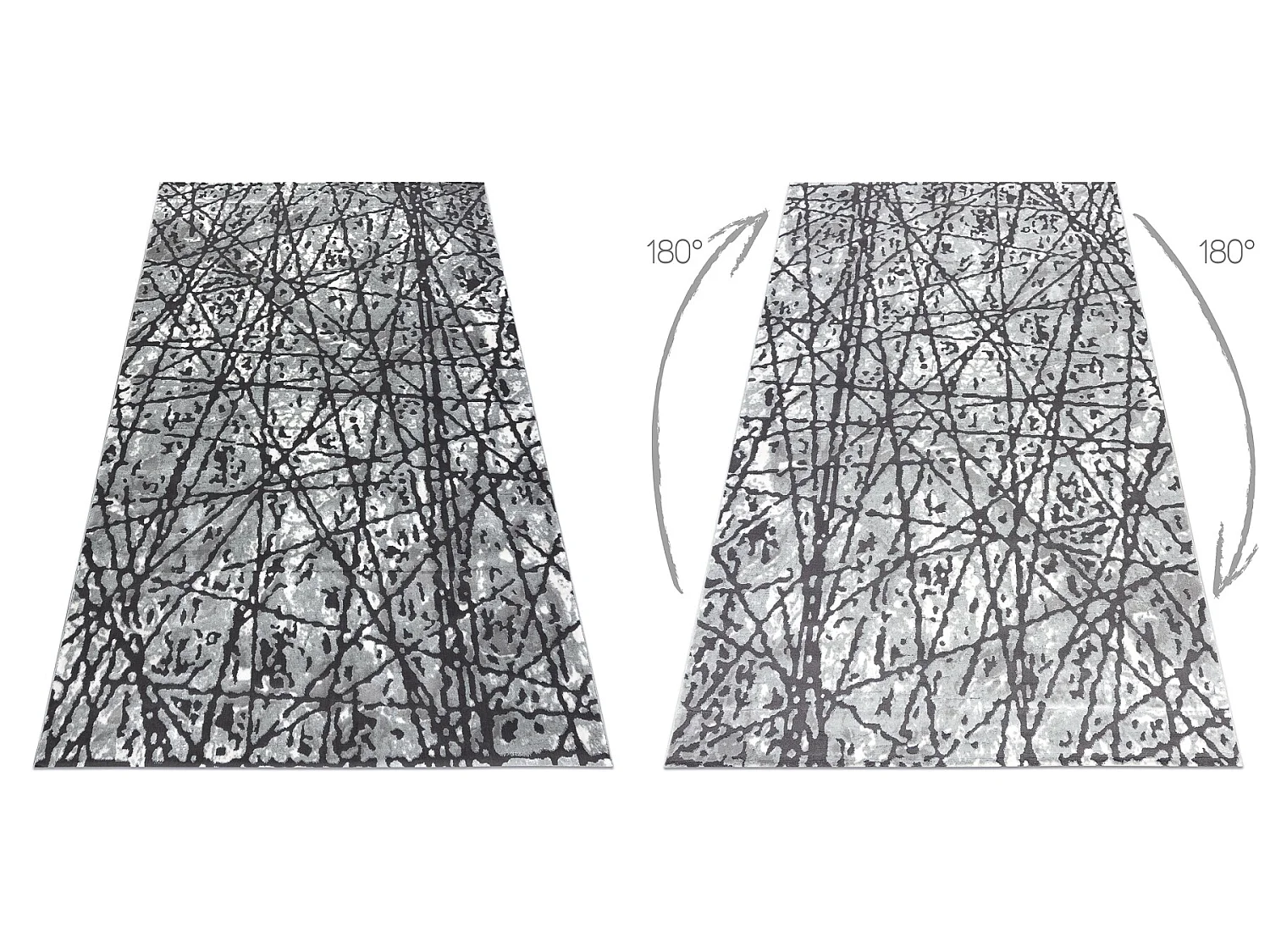Tapijt ZARA 0W7053 P50 140 - Structureel, twee poolhoogte , grijskleur 120x170 cm