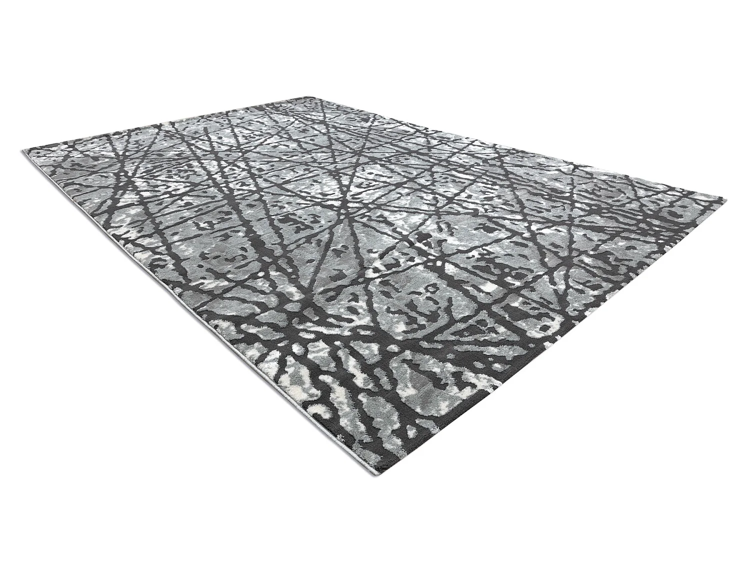 Tapijt ZARA 0W7053 P50 140 - Structureel, twee poolhoogte , grijskleur 120x170 cm