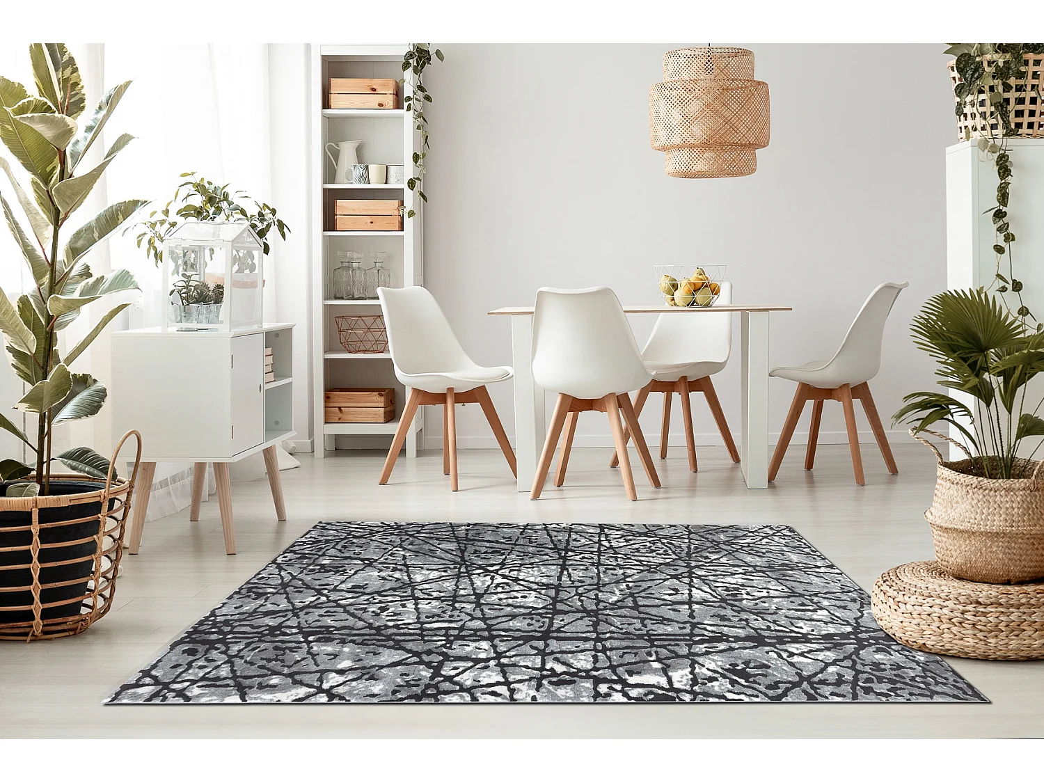 Tapijt ZARA 0W7053 P50 140 - Structureel, twee poolhoogte , grijskleur 120x170 cm