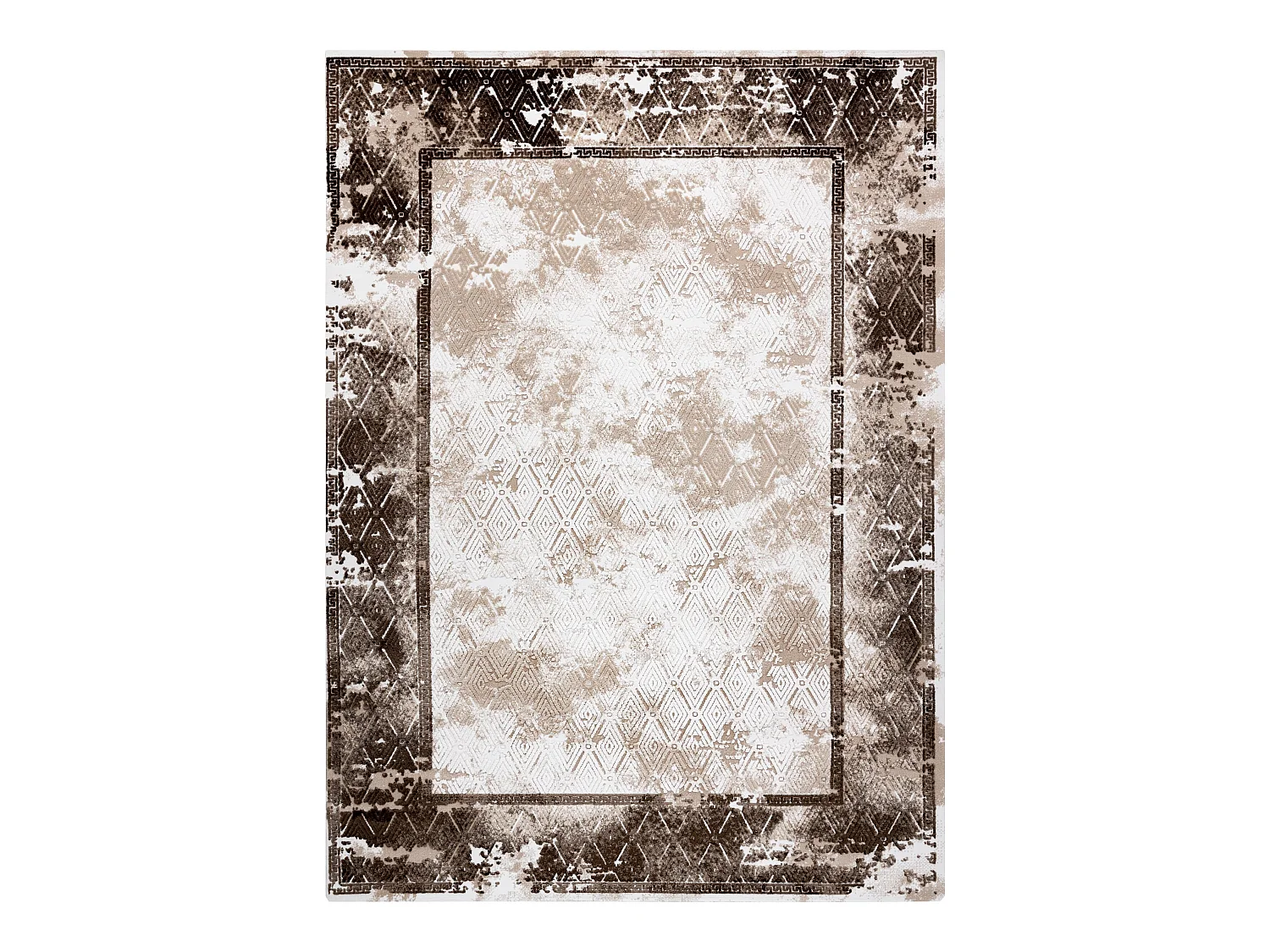 Tapijt ACRYL VALS 0W1738 C56 54 Kader marmer, gewreven beige / ivoor  100x200 cm