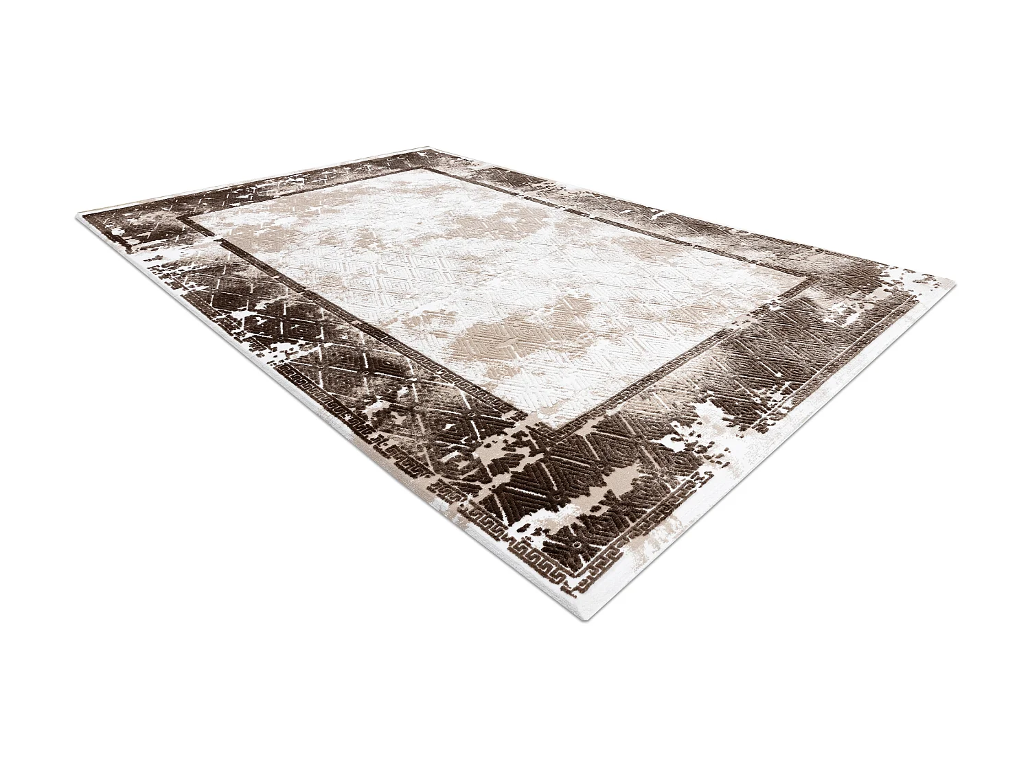 Tapijt ACRYL VALS 0W1738 C56 54 Kader marmer, gewreven beige / ivoor  100x200 cm