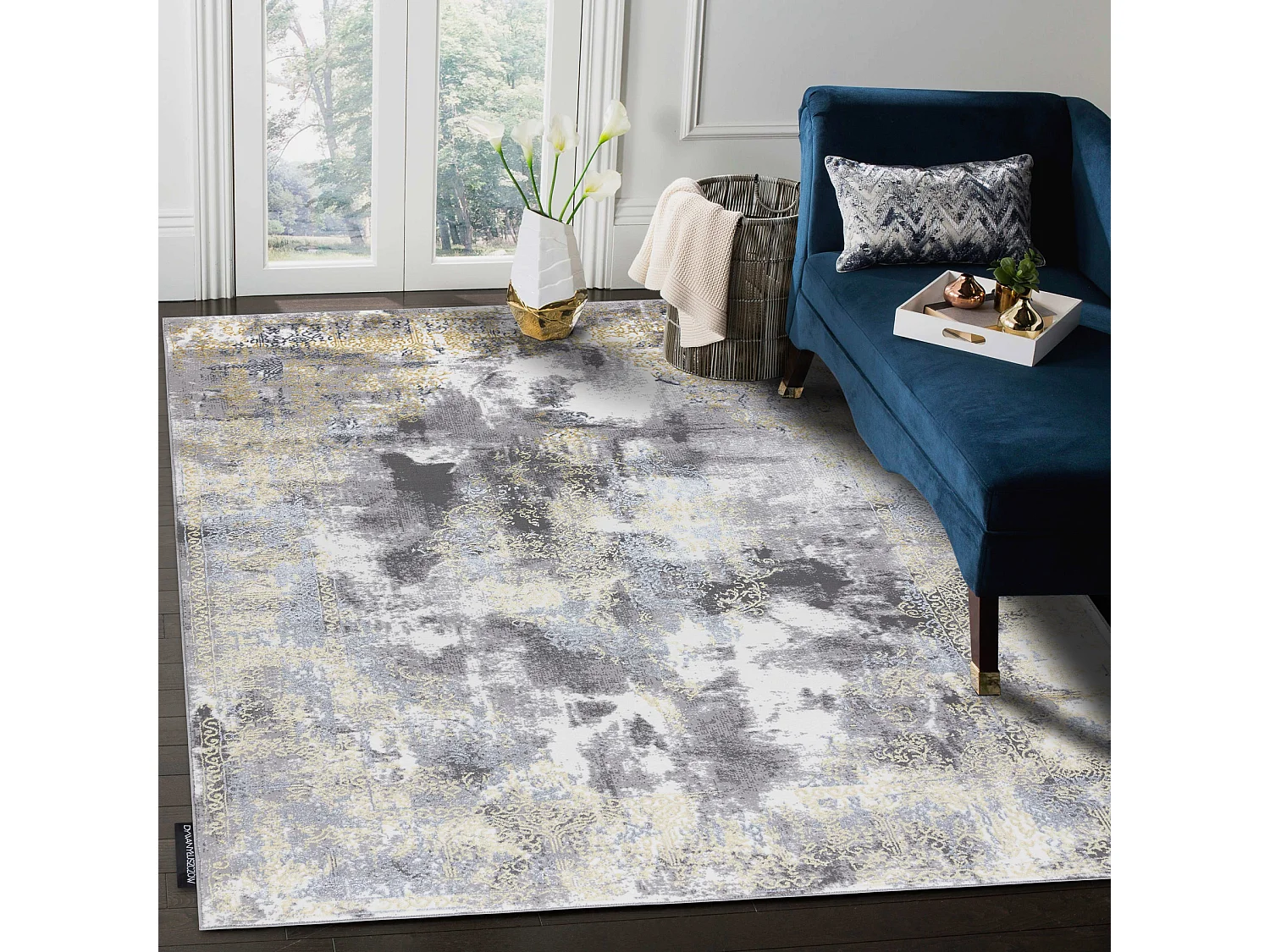 Tapijt DE LUXE modern 6754 Ornament vintage gewreven - Structureel cr� 140x190 cm