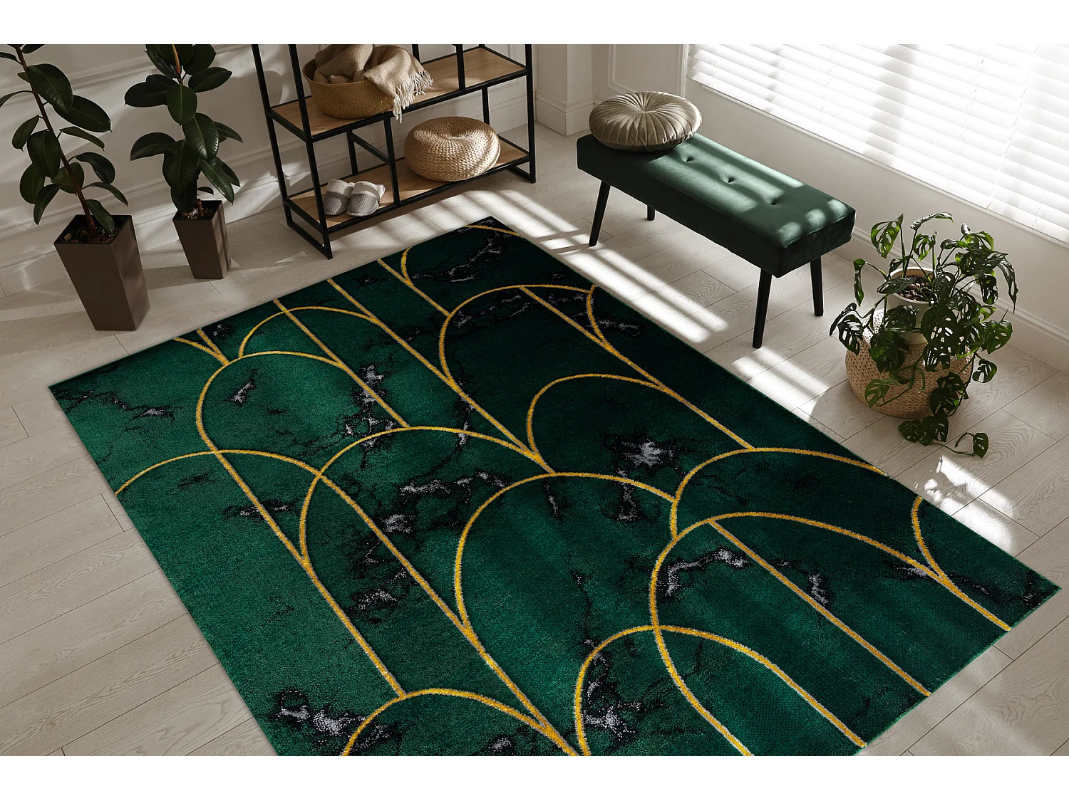 Tapis EMERALD exclusif 1016 glamour, élégant art deco, marbre boutei 200x290 cm