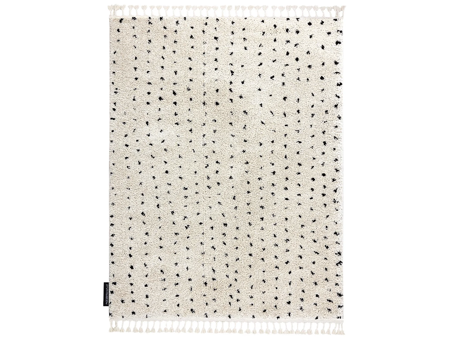 Tapis BERBER SYLA B752 points crème Franges berbère marocain shaggy 120x170 cm