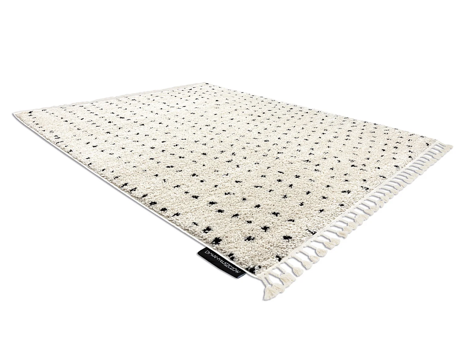 Tapis BERBER SYLA B752 points crème Franges berbère marocain shaggy 120x170 cm