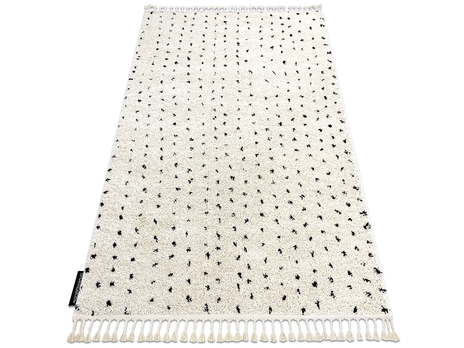 Teppich BERBER SYLA B752 Punkte sahne Franse berber marokkanisch shagg 120x170 cm