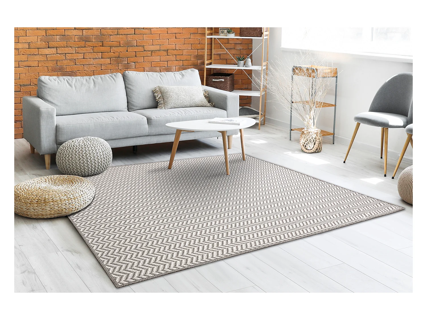 Tapijt SISALO SISAL Zigzag 2901 crème / taupe 80x150 cm