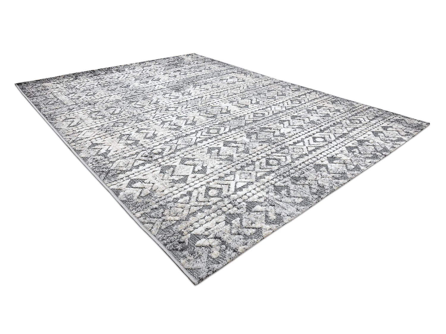 Tapijt Structureel SOLE D3732 Azteeks, diamanten Plat geweven, twee po 80x250 cm