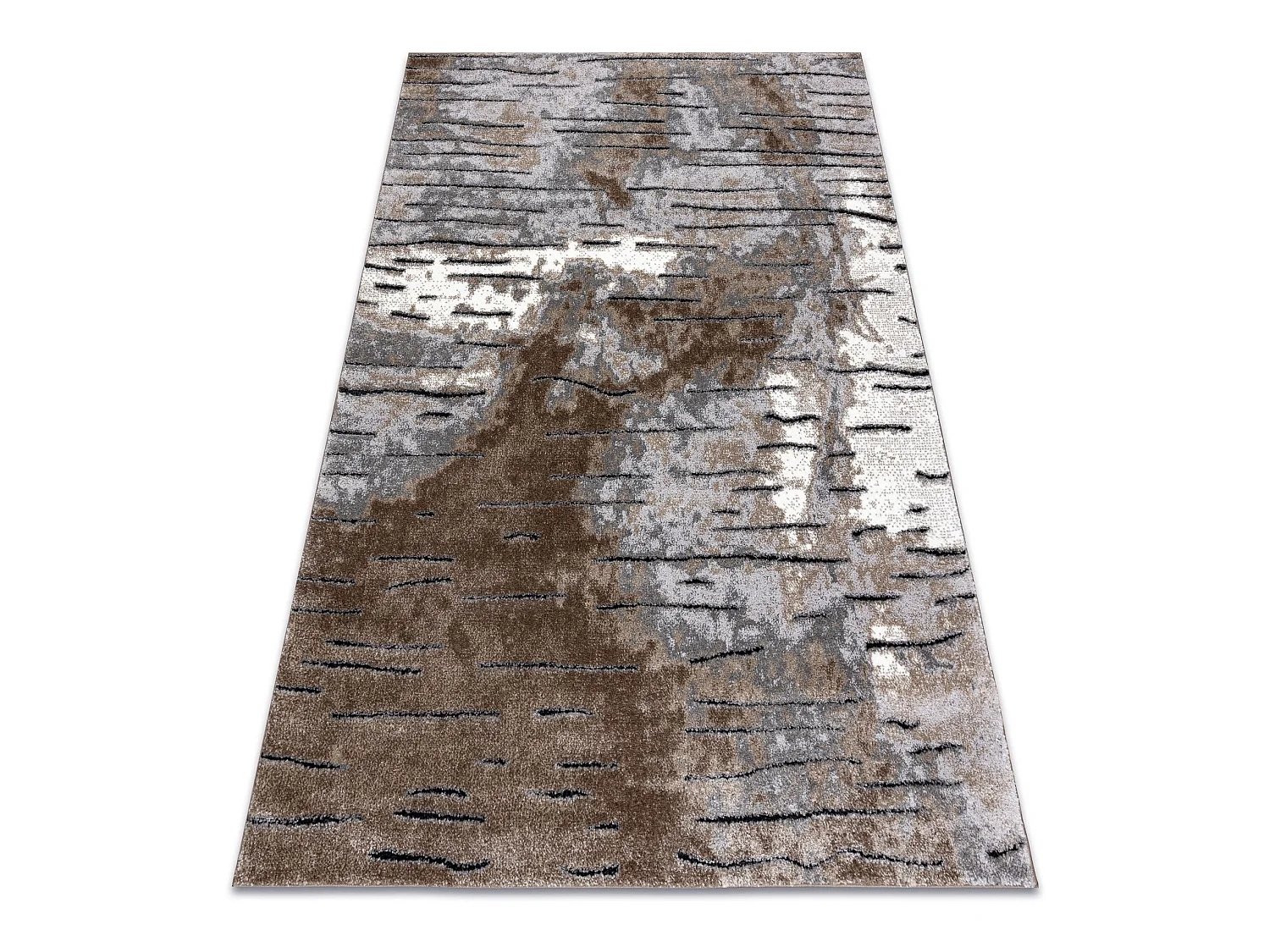 Tapis moderne COZY 8876 Rio - Structural deux niveaux de molleton marr 80x150 cm