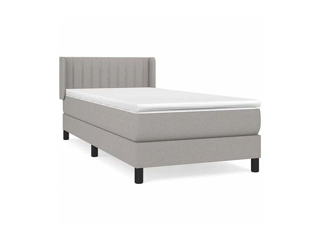 Conjunto Boxspring - 90x200 cm + Somieres + colchón tela gris claro ES36123