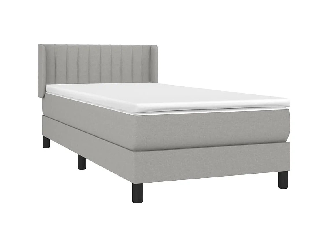 Conjunto Boxspring - 90x200 cm + Somieres + colchón tela gris claro ES36123