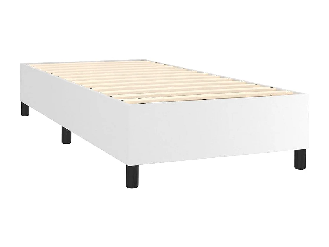 Boxspringbett mit Matratze,Bett für Schlafzimmer Weiß 80x200 cm Kunstleder -CFW54517