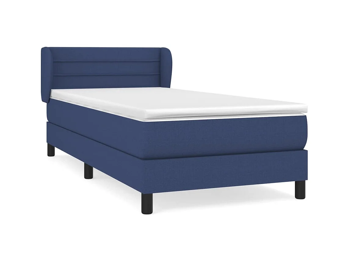 Ensemble complet boxspring - 80x200 cm + sommier tapissier + matelas Bleu Tissu SRGW13391