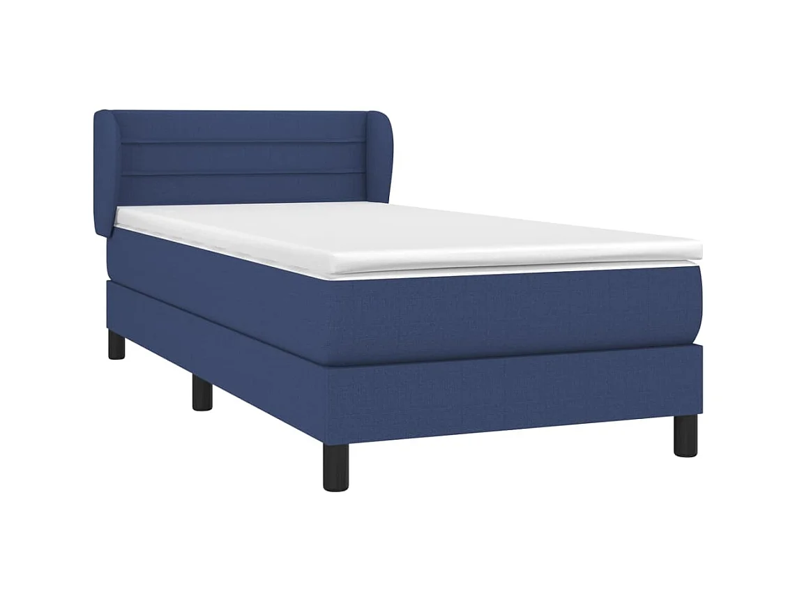 Ensemble complet boxspring - 80x200 cm + sommier tapissier + matelas Bleu Tissu SRGW13391