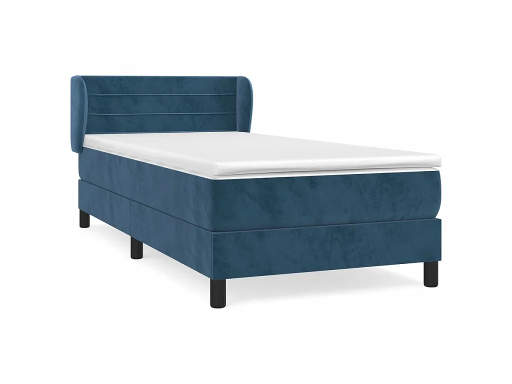 Boxspringbett mit Matratze,Bett für Schlafzimmer Dunkelblau 90x190 cm Samt -CFW65278