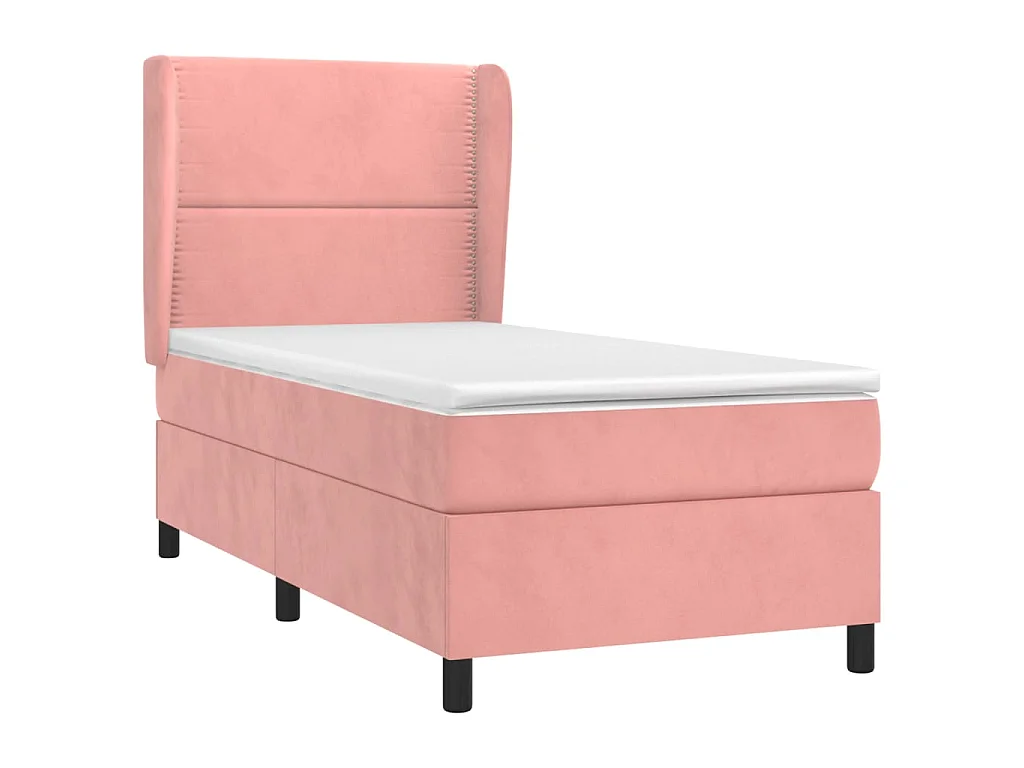 Boxspringbett mit Matratze,Bett für Schlafzimmer Rosa 90x190 cm Samt -CFW11380