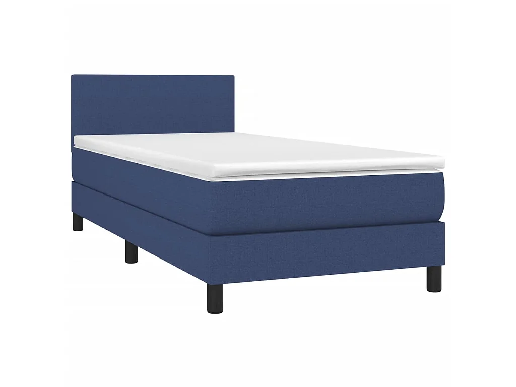 Boxspring met matras en LED stof blauw 80x200 cm NL71622