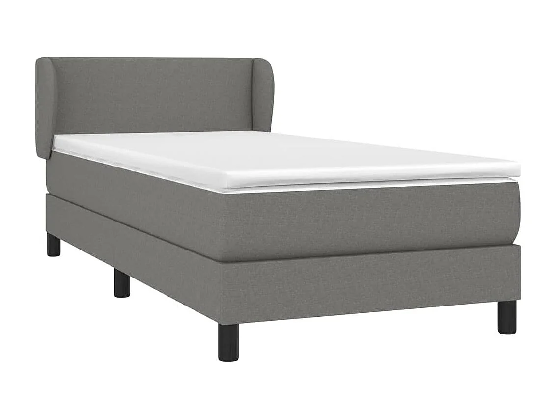 Conjunto Boxspring - 90x200 cm + Somieres + colchón tela gris oscuro ES37257