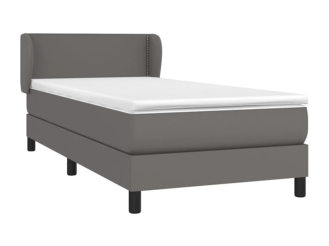 Boxspringbett mit Matratze,Bett für Schlafzimmer Grau 90x200 cm Kunstleder -CFW70988