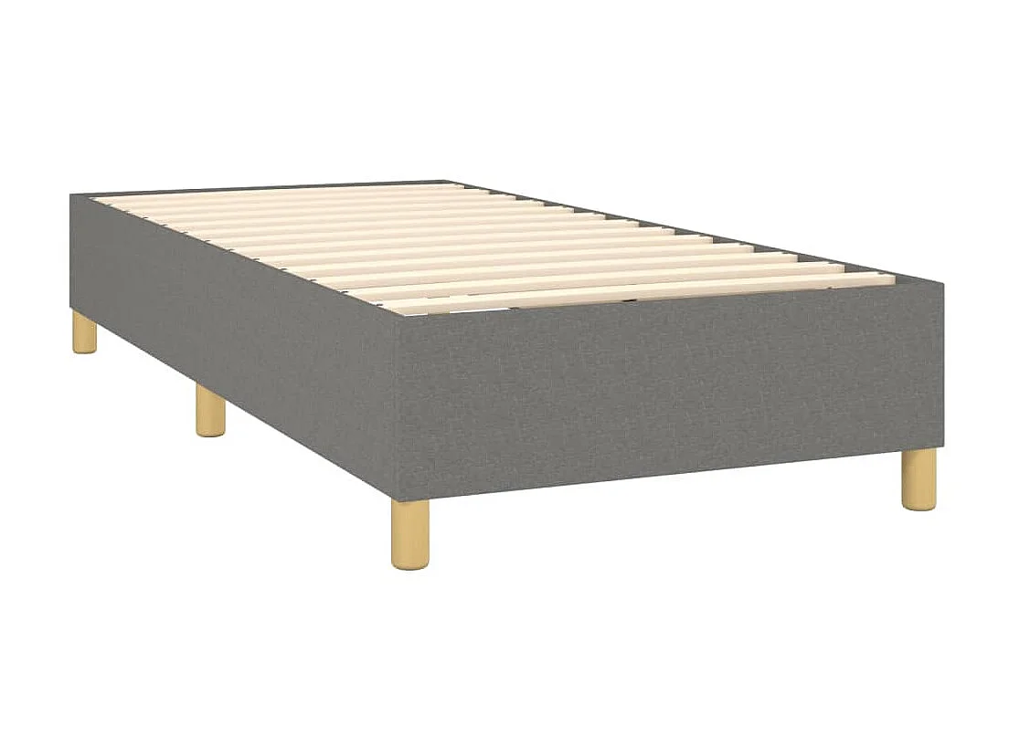 Cama continental com molas+ colchão 80x200 cm tecido cinzento-escuro PT373545