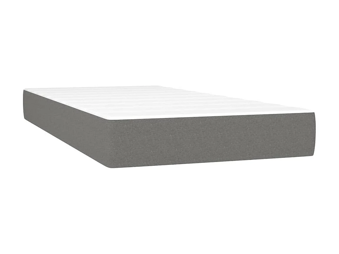 Cama continental com molas+ colchão 80x200 cm tecido cinzento-escuro PT373545