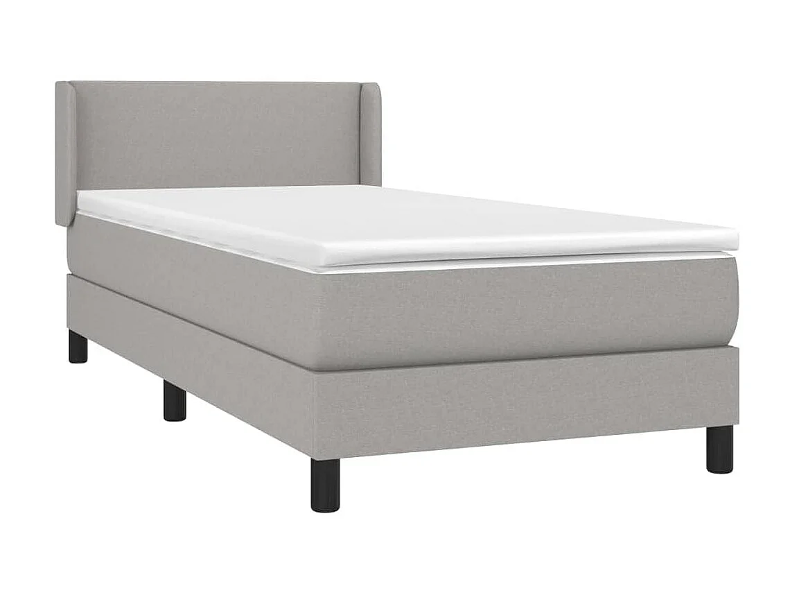 Conjunto Boxspring - 100x200 cm + Somieres + colchón tela gris claro ES37590